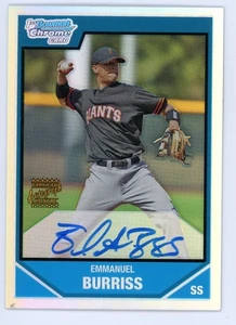 2007 Bowman Chrome Emmanuel Burriss Rookie RC Refractor Auto Autograph #/500 - Picture 1 of 1