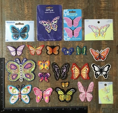 Lote de parches de apliques bordados para planchar alas de mariposas insectos mariposas Foto 1 de 3