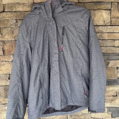 CHAQUETA MUJER TALLA XL de Zeroxposur gris/rosa interior acolchada 3 bolsillos con cremallera ¡CÁLIDA! Foto 1 de 4