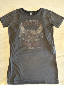 Rue 21 Rock Goth Punk durchsichtig Damen Large T-Shirt Kleid Top Witchy schwarz Festival - Bild 1 von 18
