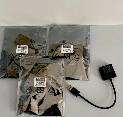 Lot of 3 HP 752660-001 Display Port to DVI Adapter Video Converter Cable Black M - Image 1 of 2