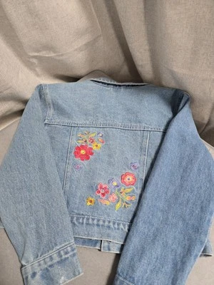 American Girl - Floral Embroidered Jean Jacket - Girls Medium - Image 1 of 4
