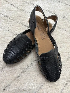Neue mexikanische Huarache Damen-Ledersandalen handgewebt flache Schuhe, Größe 10 - Bild 1 von 7