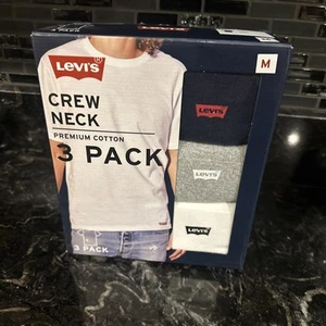 Levi’s Crew Neck 3 Pack Men Shirt Premium Cotton Size Medium - Picture 1 of 4