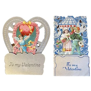 San Valentino vintage vittoriano fustellato (2) anni 20 30 vintage 3D San Valentino - Foto 1 di 15