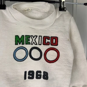 Mexiko Olympia 1968 Jugend Größe 2T 100% Baumwolle RAR Sweatshirt - Bild 1 von 7