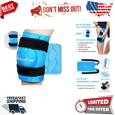 Пакет со льдом для колена оберните вокруг всего колена после операции, многоразовый гель пакет со льдом f - Изображение 1 из 4