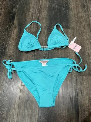 Conjunto de bikini Juicy Couture Aqua 3 corazones para mujer talla L nuevo con etiquetas N7 Foto 1 de 4