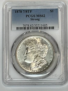 1878 7/8TF Strong Morgan Silver Dollar PCGS MS62 - Beautiful Coin - Picture 1 of 2