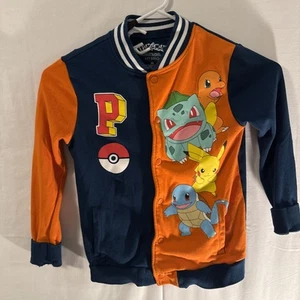 Pokemon Kids Sweatshirt Hybrid XL Blue Orange Pikachu Squirtle Bulbasaur - Picture 1 of 5