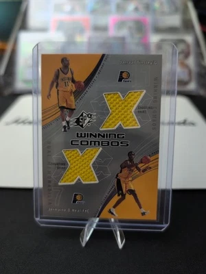 2002-03 SPx 🏀 JAMAAL Tinsley JERMAINE O'Neal Winning Combos Used Jerseys PACERS - Image 1 of 2