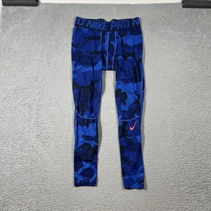 Nike Pro Collant Uomo Taglia L Mimetico Allenamento Blu Pantaloni Compressione Mimetico - Foto 1 di 11