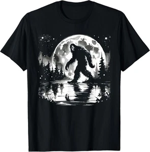 MEJOR! Camiseta Moon Bigfoot Sasquatch Hombres Mujeres Genial Bigfoot Cryptid Lover Talla S-3XL - Imagen 1 de 3