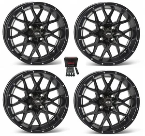 ITP Hurricane ATV Wheels/Rims Matte Black 12" Yamaha Grizzly Rhino (4) - Picture 1 of 3
