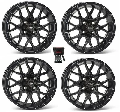 ITP Hurricane ATV Wheels/Rims Matte Black 12" Yamaha Grizzly Rhino (4) - Image 1 of 3