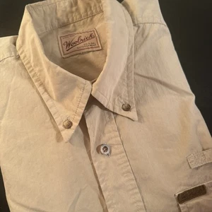 Vintage Woolrich Herren Hemd mit Knopfleiste leicht Outdoor Workwear braun camel hellbraun XL - Bild 1 von 6
