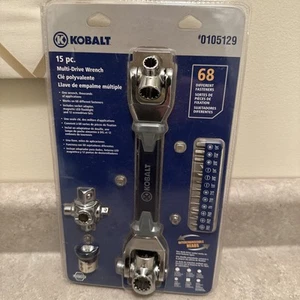 New Kobalt 15pc Multi Drive Dog Bone Universal Socket Wrench Set #0105129,Sealed - Picture 1 of 11