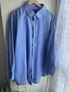 English Laundry Men’s Blue Dot Dress Shirt Neck 20 36/37T Button Down Formal EUC - Picture 1 of 7