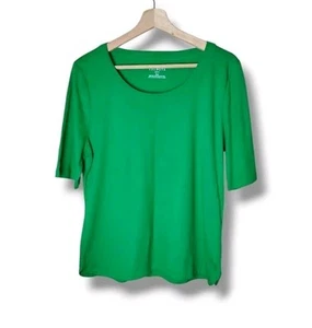 Talbots Tee Shirt Womens Size PXL Pima Cotton New With Tags Scoop Neck Green - Picture 1 of 6