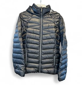 Spyder Timeless Hooded Down Puffer Jacket Women’s Medium Black - Picture 1 of 5