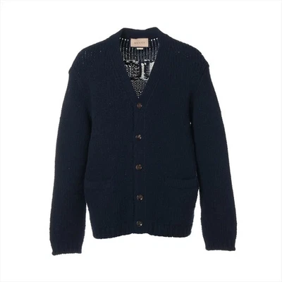Gucci Wool Cardigan M Men's Navy Blue  761541 Logo - Image 1 of 4