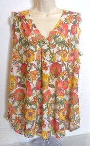 Lane Bryant ärmellose geblümte Bluse Tanktop Übergröße 18/20 V-Ausschnitt leicht - Bild 1 von 7