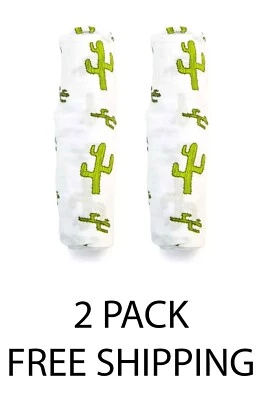 Mantas para bebé envoltura muselina verano cactus algodón orgánico bambú paquete de 2 Foto 1 de 4