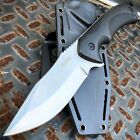 9" Silver Full Tang Fixed Blade Tactical Hunting Camping Knife W Abs Sheath New