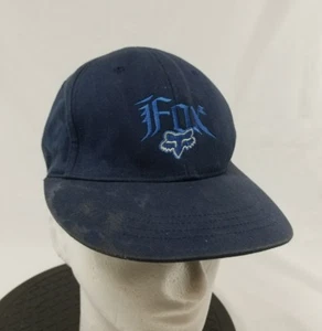 Fox Racing One Size L XL blau FlexFit Baseball Cap Mütze Deckel gut getragen Beat Up - Bild 1 von 12
