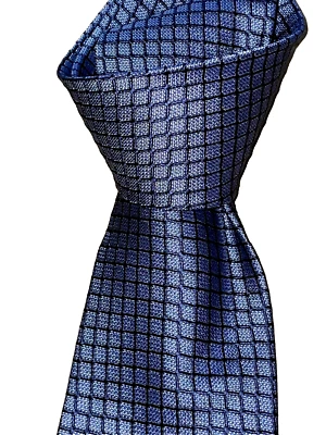 $250 NUEVO SIN ETIQUETAS TOM FORD Corbata de cuello acrílico seda azul oscuro a cuadros para hombre 3,9" Italia Foto 1 de 4