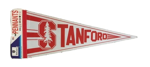 Vintage Stanford University Cardinals Full Size Red & White College Felt Pennant Cover