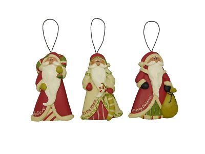 Juego de 3 adornos diferentes de Papá Noel con palabras - Nuevo por Blossom Bucket #55090 Foto 1 de 4