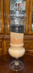 XLarge 21.75" Lidded Footed Apothecary / Legume Jar Hand Blown Italian Art Glass - Picture 1 of 19
