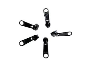 YKK #3 Water-Repellent Aquaguard Nylon Coil Zipper Long Pulls Black - 5/Pack - Picture 1 of 2