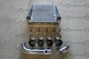 Intercooler de actualización con montaje en V + tubería para 93-97 RX-7 FD (acopladores AZUL) - Imagen 1 de 10