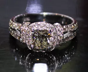 Classic Style GIA 2.10 CT Fancy Yellow Cushion Cut Diamond Engagement Platinum - Picture 1 of 8
