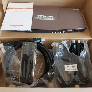 TESmart HDMI KVM Switch 2 Ports Dual Monitor erweiterte Displaysteuerung bis zu 2 PCs - Bild 1 von 9