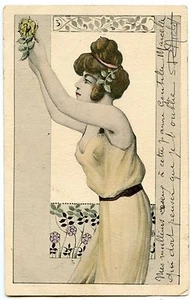 Retrato de Una Bonito Joven Mujer. Art Nouveau.portrait Of A Pretty Young Woman - Picture 1 of 1