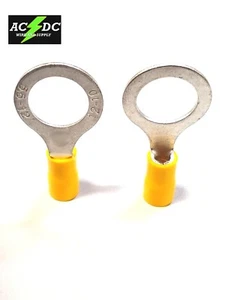 10-12 AWG VINYL RING 1/2" GELB 100 STK CRIMP TERMINAL STECKER AWG DRAHT AUTO - Bild 1 von 2