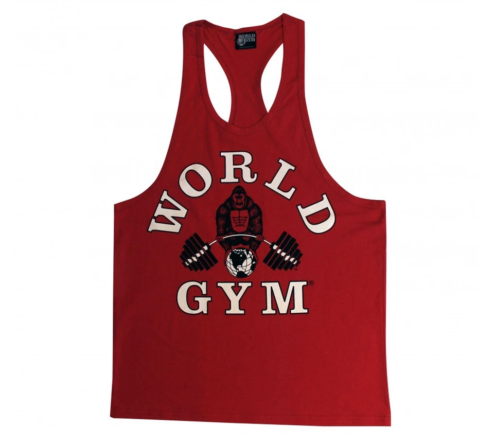 Camiseta sin mangas World Gym Workout espalda corredora culturismo gimnasio ropa - W310 Foto 1 de 1