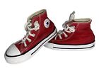 Converse All Star Baby Toddler Sz 7 Red High Top 7J232 Adorable W/ Bungee Laces