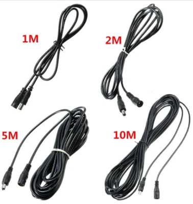 1M 10M 12V CCTV DC Power Cable Extension Cord Adapter Male/female 5.5mm x 2.1mm - Image 1 of 2