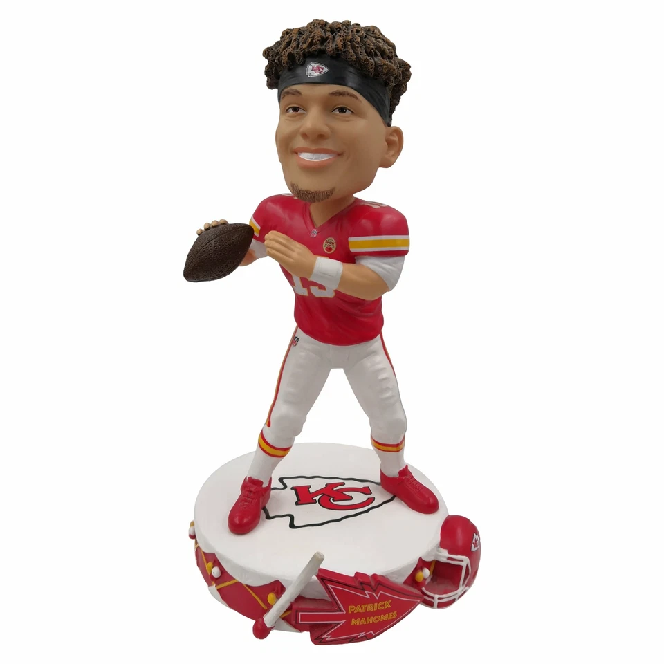 Kansas City Chiefs Patrick Mahomes #15 Drum Base NFL Resin Bobblehead