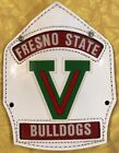 Fresno State Football Fire Helmet Front Cairns FSU Leather NCAA NOT hat shirt MW