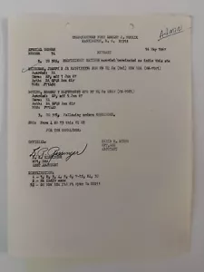 1967 Fort McNair Extrakt Doc Proficiency Bewertung Sgt. Major Correspondence Ephemer - Bild 1 von 1
