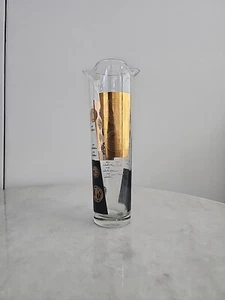 10.5" Cera Cocktail Glass Pitcher Decorated With Gold Prints Of Antique Coins - Picture 1 of 12