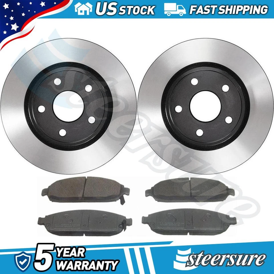 Conjunto de pastilhas de freio a disco dianteiro rotor de freio a disco serve para Jeep Grand Cherokee 2005-2005 - Imagem 1 de 4