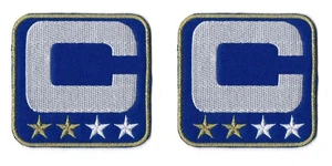 2 x Captain C ฺBlue (2 Gold Star) Iron on Patch Embroidered for Jacket Jean P84 - Picture 1 of 5