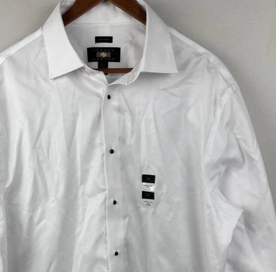 NWT Joseph Abboud Men Tuxedo Dress Shirt Sz 16.5/34-35 White French Cuff Cotton - Image 1 of 4