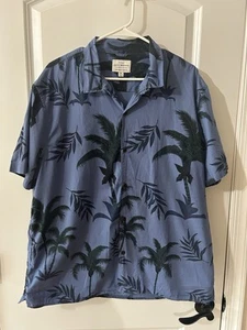 Lucky Brand Hawaiihemd Herren XL blau Saturday Stretch Strand Knopf - Bild 1 von 6